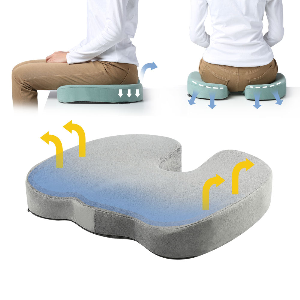 Comfortable Gel Enhanced Seat Cushion – Office Chair Cushion – Vehicle Chair Cushion- Non-Slip Gel & Memory Foam Coccyx Cushion for Tailbone Pain - Sciatica, Hemorrhoids & Back Pain Relief